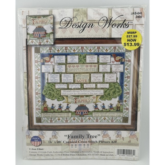 Design Works "FAMILY TREE" 16X20‎ Counted Cross Stitch Kit #2498 - SEALED! - Picture 1 of 2
